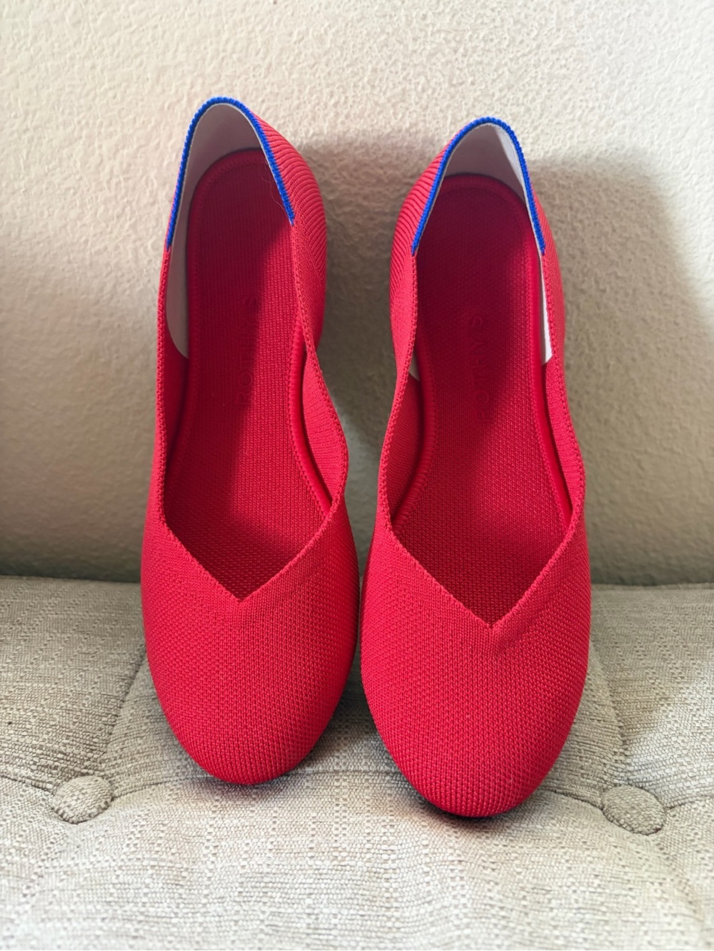 New Rothy's Red Round toe Flats size 8